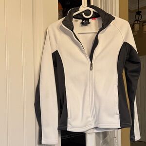 Spyder White and Gray Full-Zip Utility Jacket